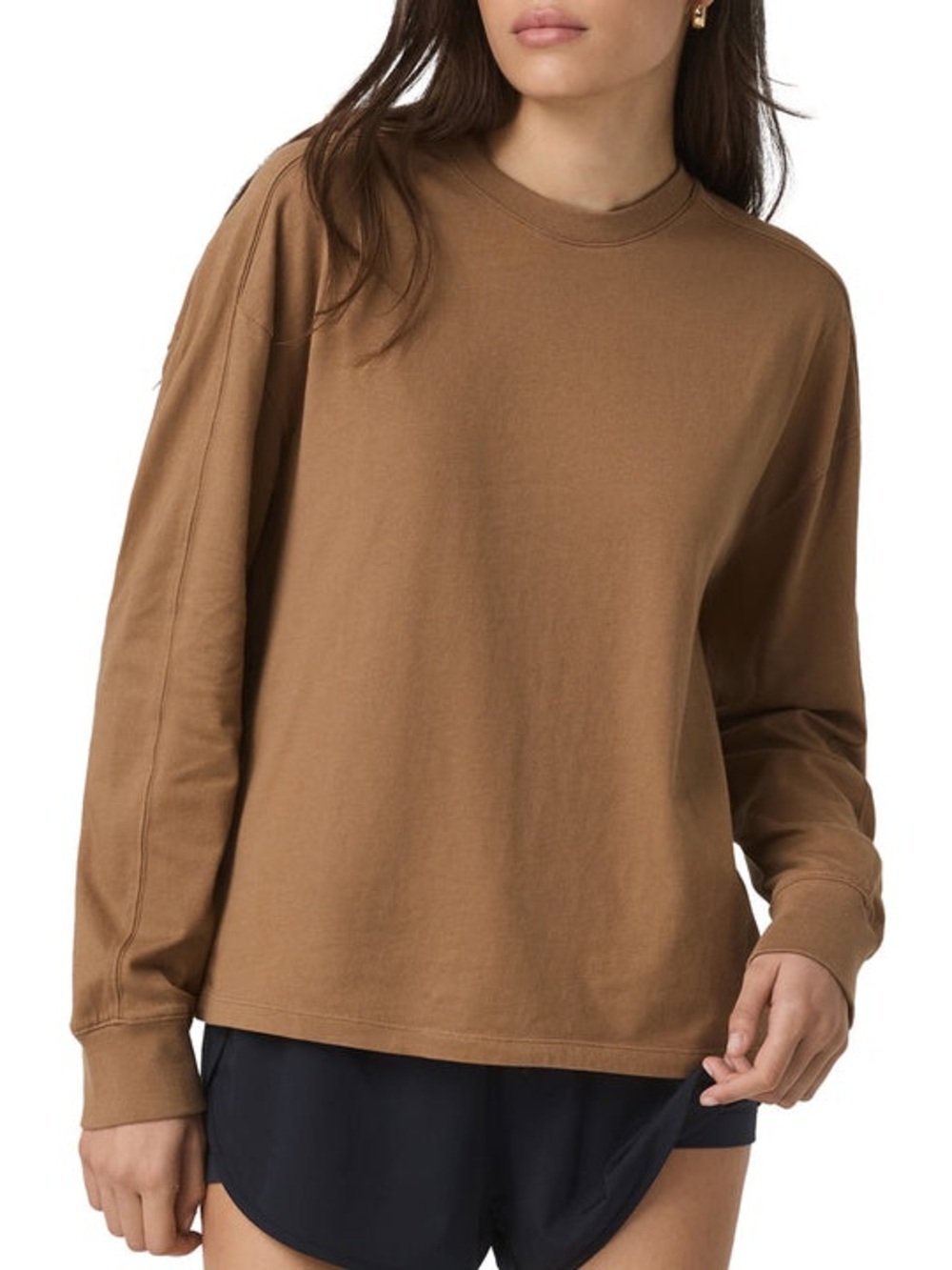 Vuori Long-Sleeve Heavyweight Cotton T-Shirt - Women's Acorn